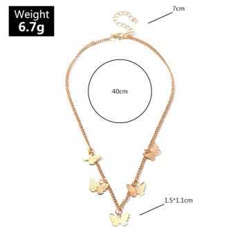 Alloy Gold Butterfly Necklace For Women Fashion New Accessories 2021 Beautiful Necklace